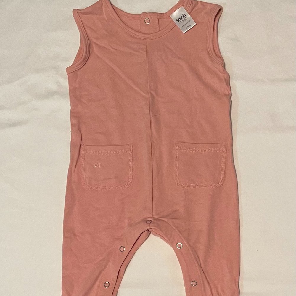 Smash + Tess 6-12m Saturday Romper in Pretty pink